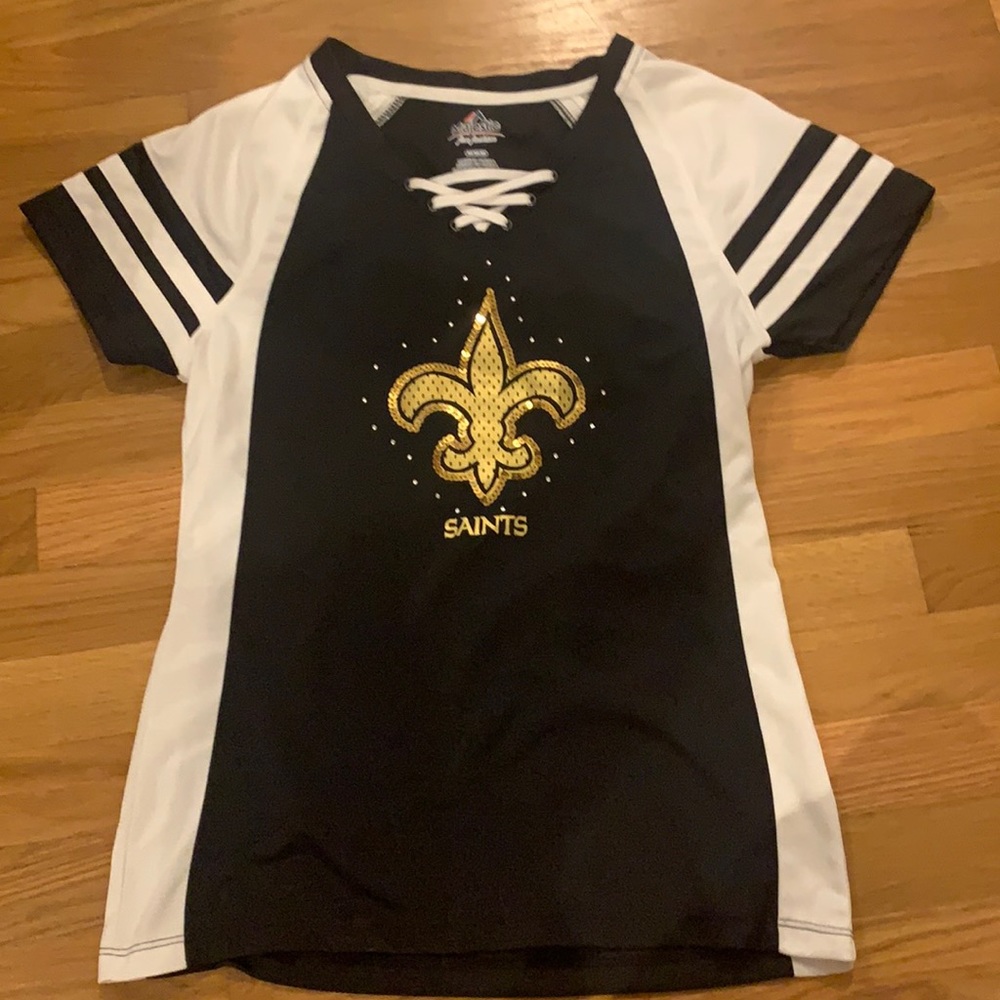 black and white saints football shirt